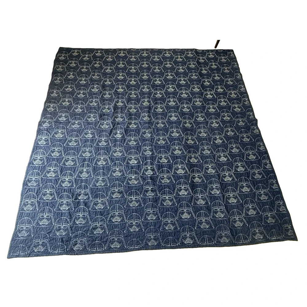 Pottery Barn Kids Star Wars Darth Vader Quilt Navy Blue Full 82x87 PBK
